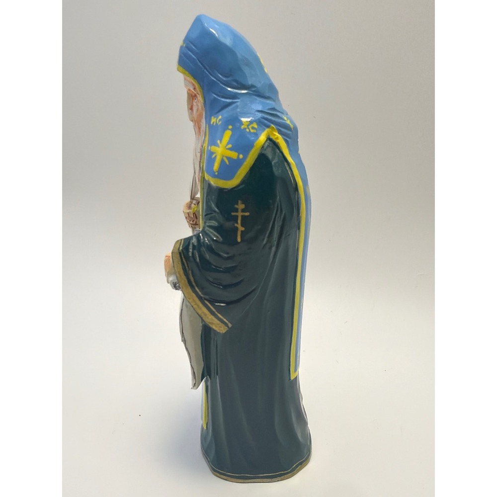 Hand Carved Linden Wood St Cyrillic Monk Mesrop Figurine Scroll Quill 5.75" - Picture 5 of 7